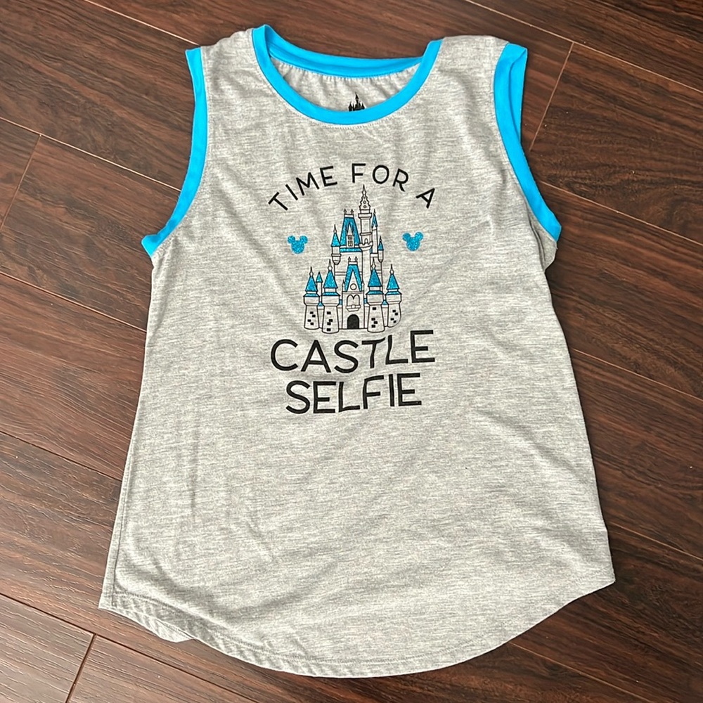 Disney Parks official‎ women’s castle magic kingdom glitter tank top size small